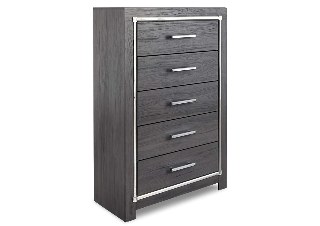Lodanna Queen Panel Bed with Mirrored Dresser, Chest and 2 Nightstands angled view