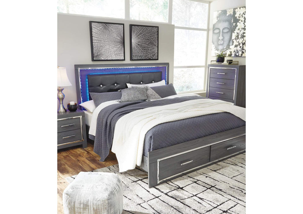Lodanna King Panel Bed with 2 Storage Drawers