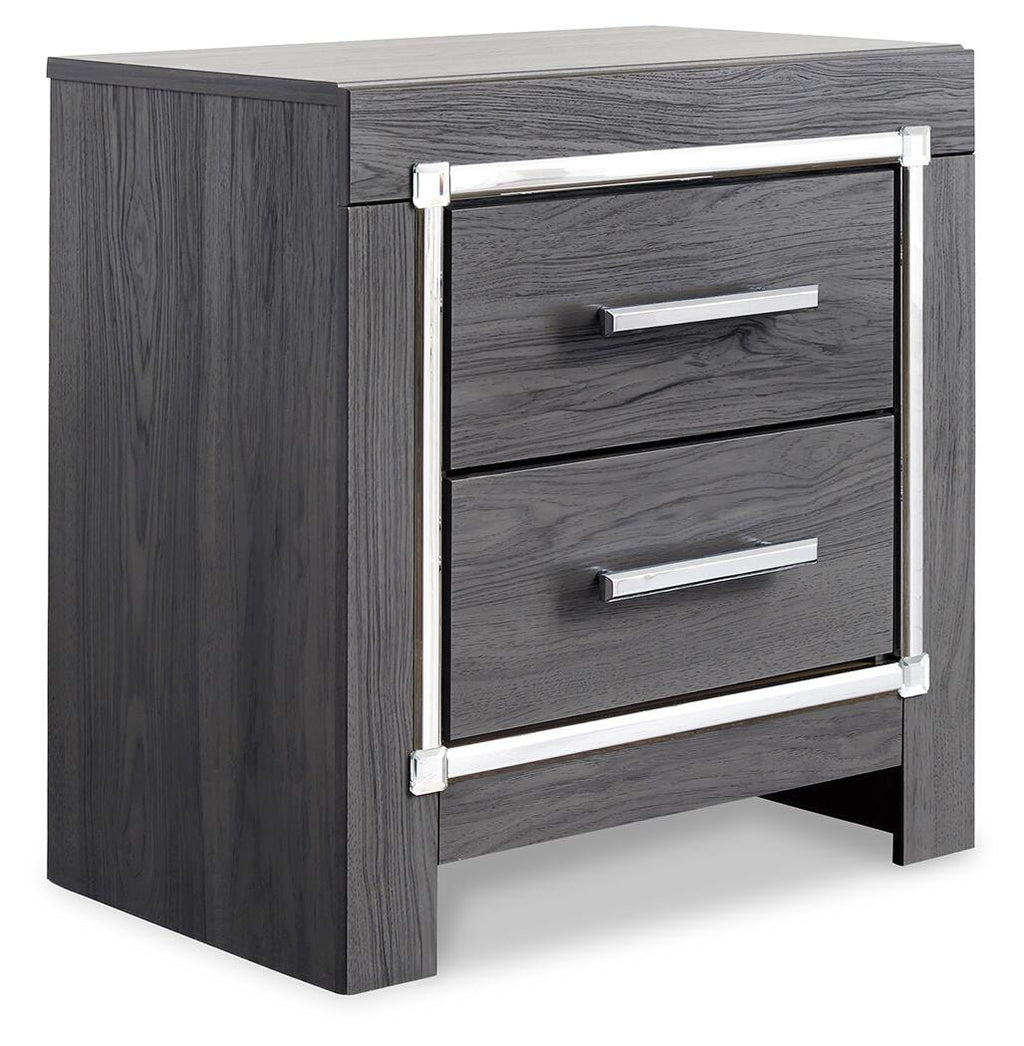 Lodanna Nightstand in Gray, angle view