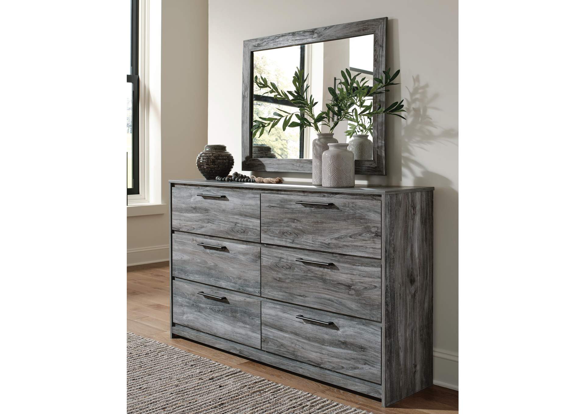 Baystorm Twin Panel Bed with Mirrored Dresser and Nightstand room view