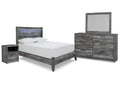 Baystorm Full Panel Bed with Mirrored Dresser and Nightstand