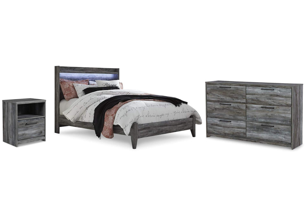 Baystorm Queen Panel Bed with Dresser and Nightstand