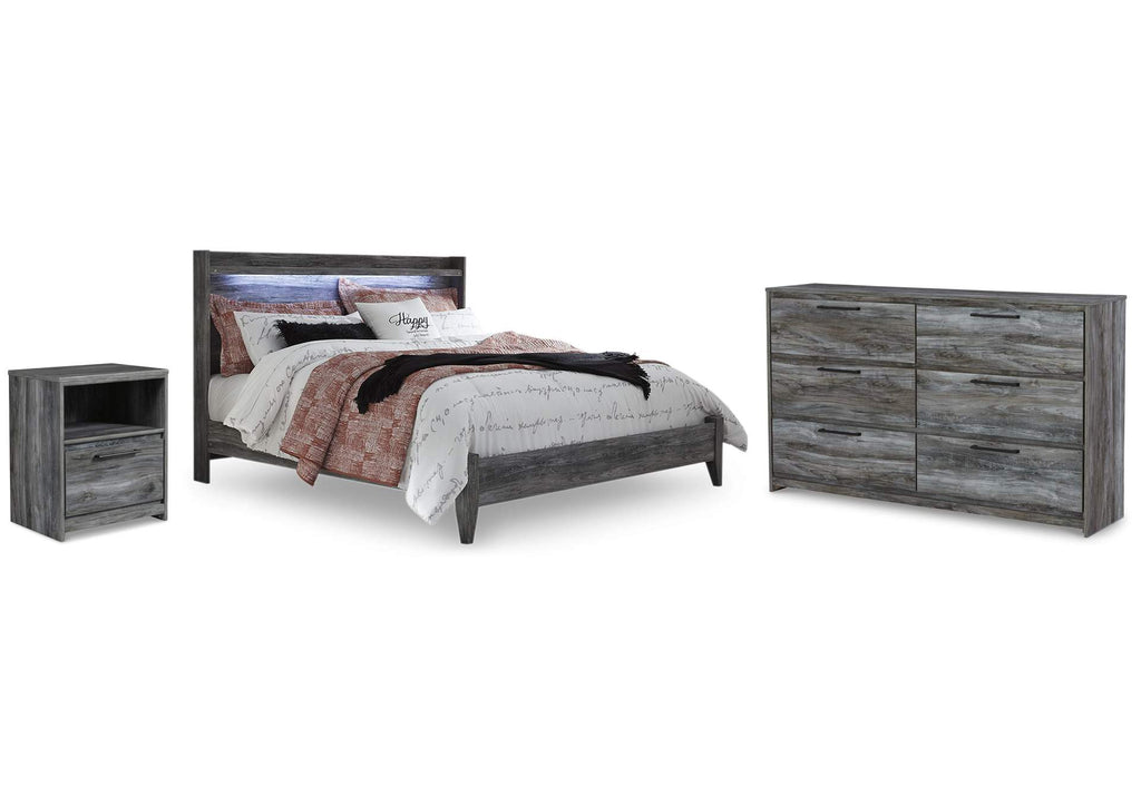 Baystorm King Panel Bed with Dresser and Nightstand