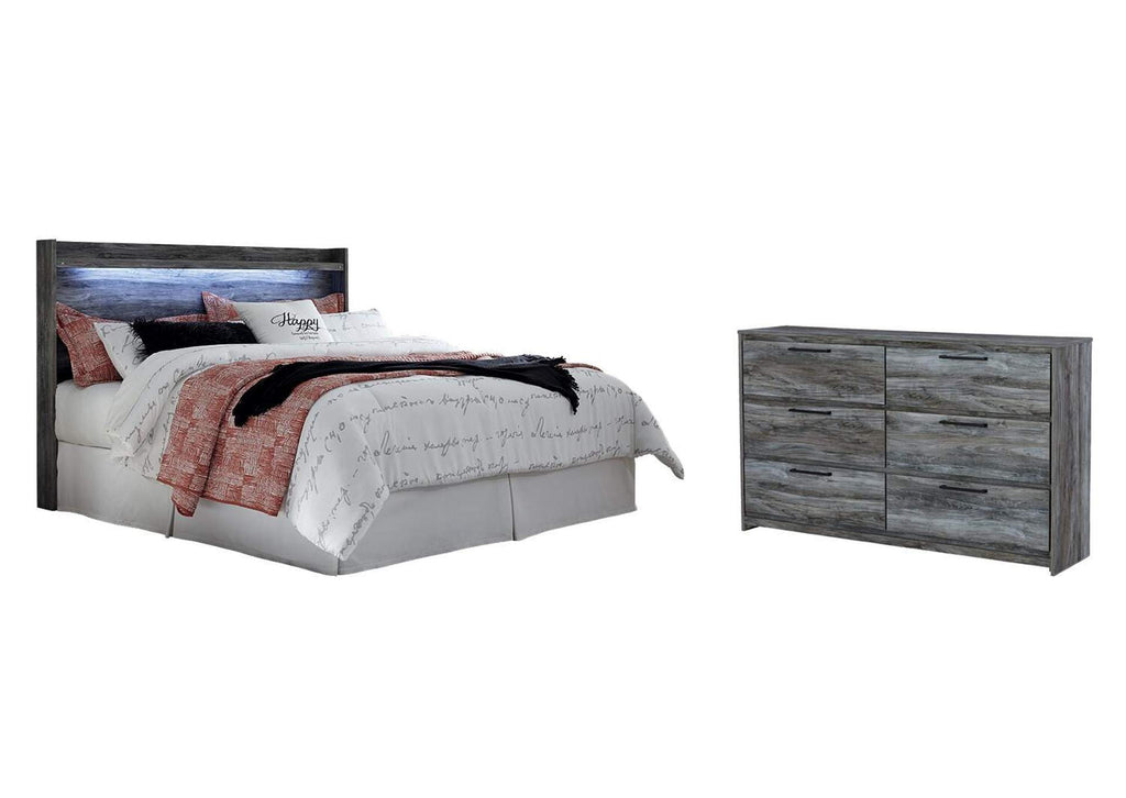Baystorm King Panel Headboard Bed with Dresser