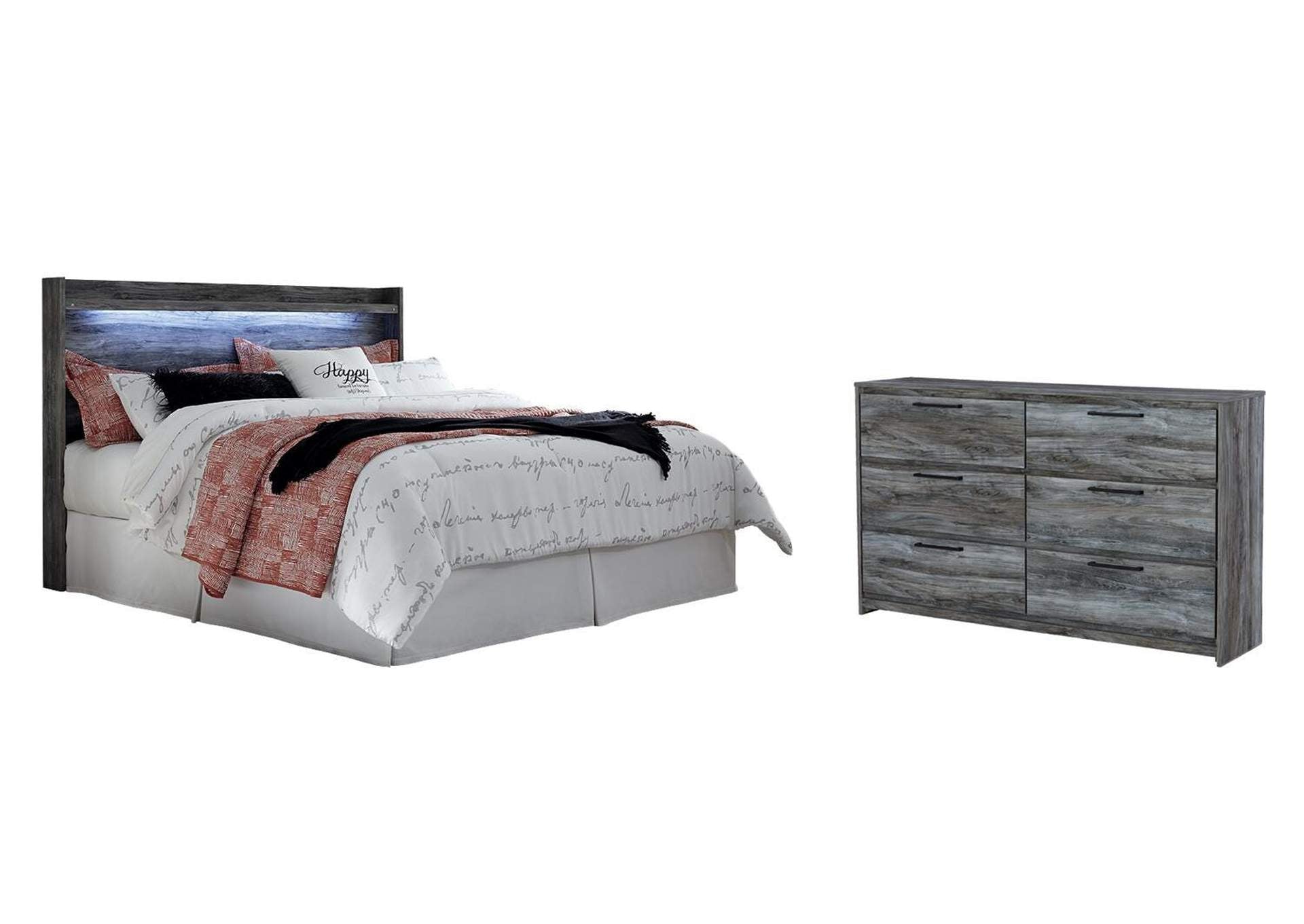 Baystorm King Panel Headboard Bed with Dresser
