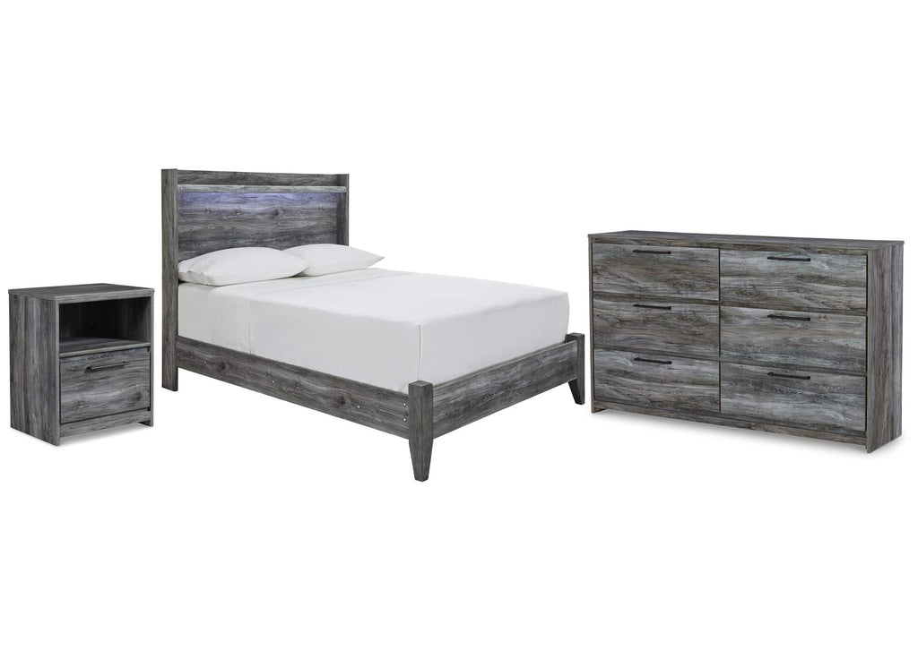 Baystorm Full Panel Bed with Dresser and Nightstand