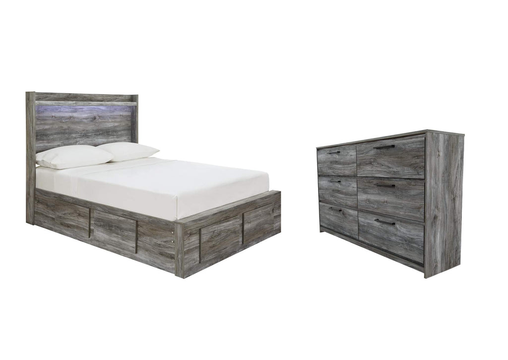 Baystorm Full Panel Bed with 6 Storage Drawers with Dresser