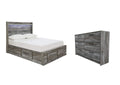 Baystorm Full Panel Bed with 6 Storage Drawers with Dresser