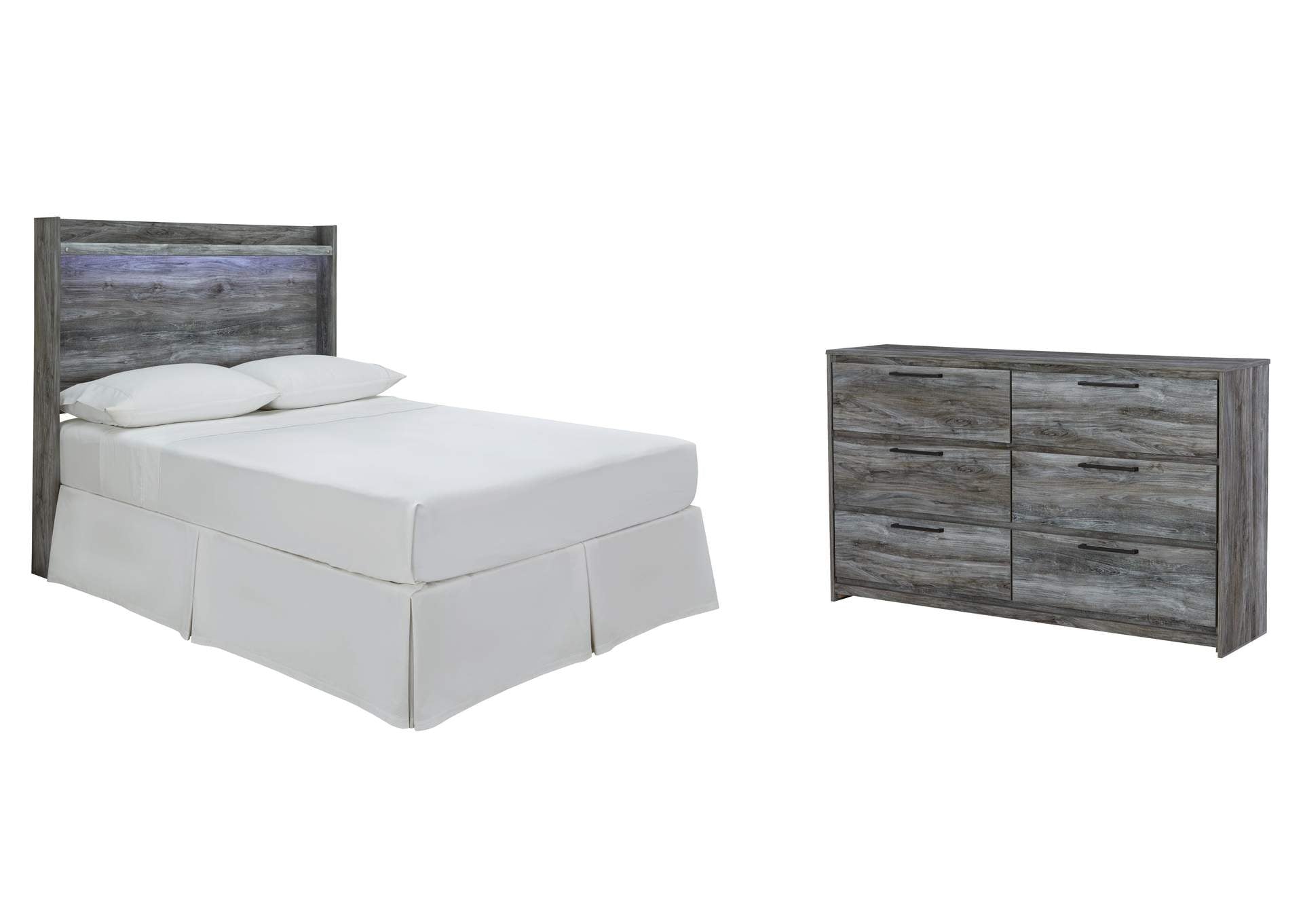 Baystorm Full Panel Headboard Bed with Dresser
