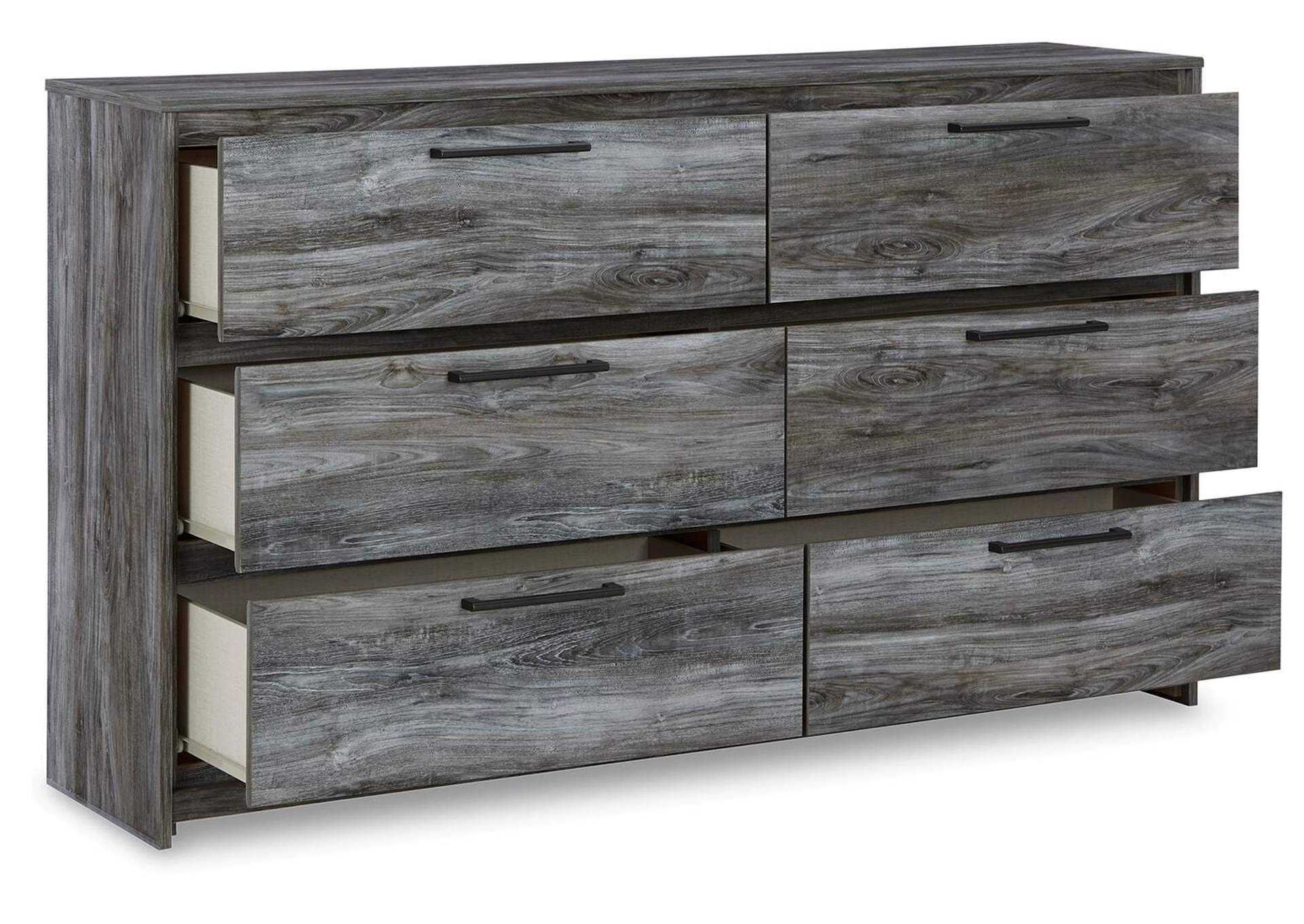 Baystorm Twin Panel Bed with Dresser and Nightstand angled view