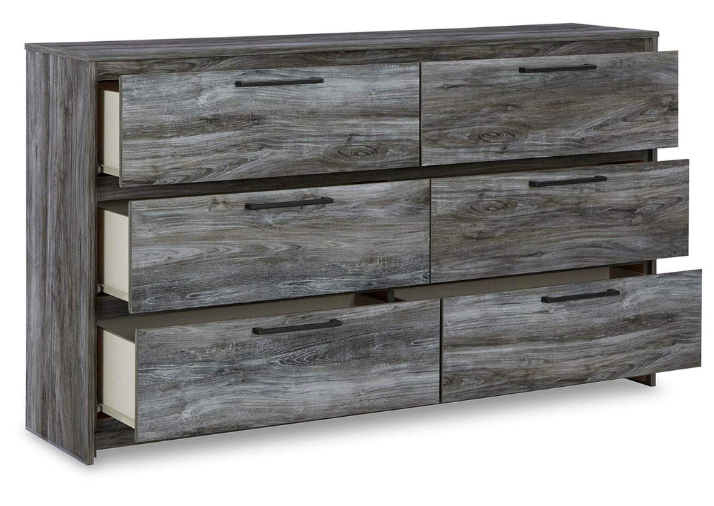 Baystorm King Panel Bed with Dresser and Nightstand angled view