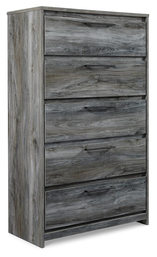 Baystorm Chest of Drawers in Gray, angle view