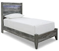 Baystorm Twin Panel Bed in Gray, angle view