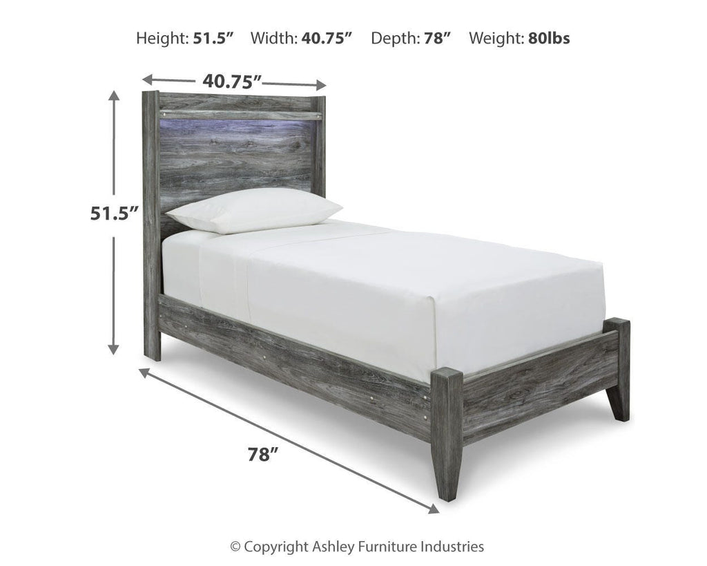 Baystorm Twin Panel Bed in Gray, alternate view 6