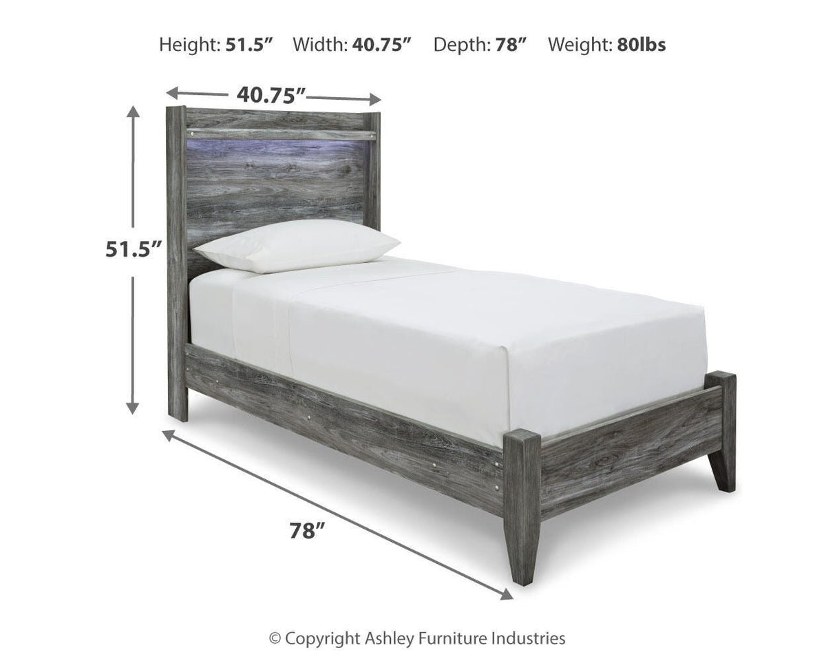 Baystorm Twin Panel Bed in Gray, alternate view 6