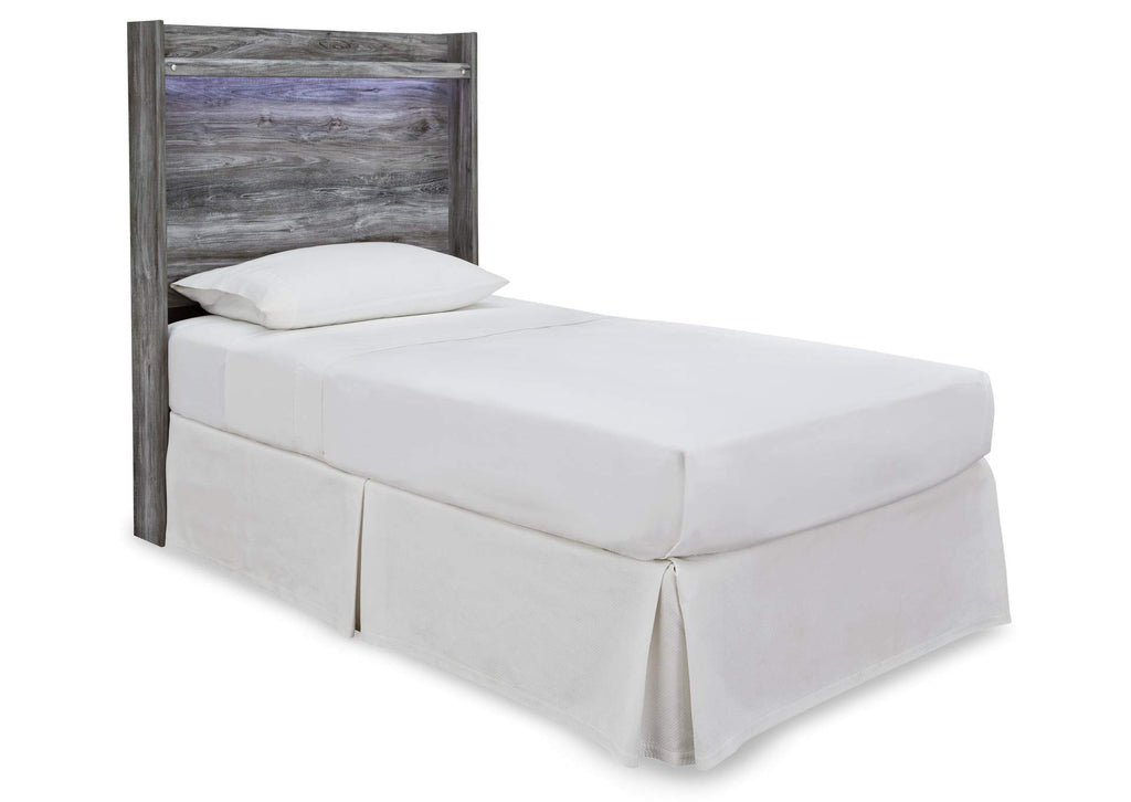 Baystorm Twin Panel Headboard with Mirrored Dresser and Nightstand angled view