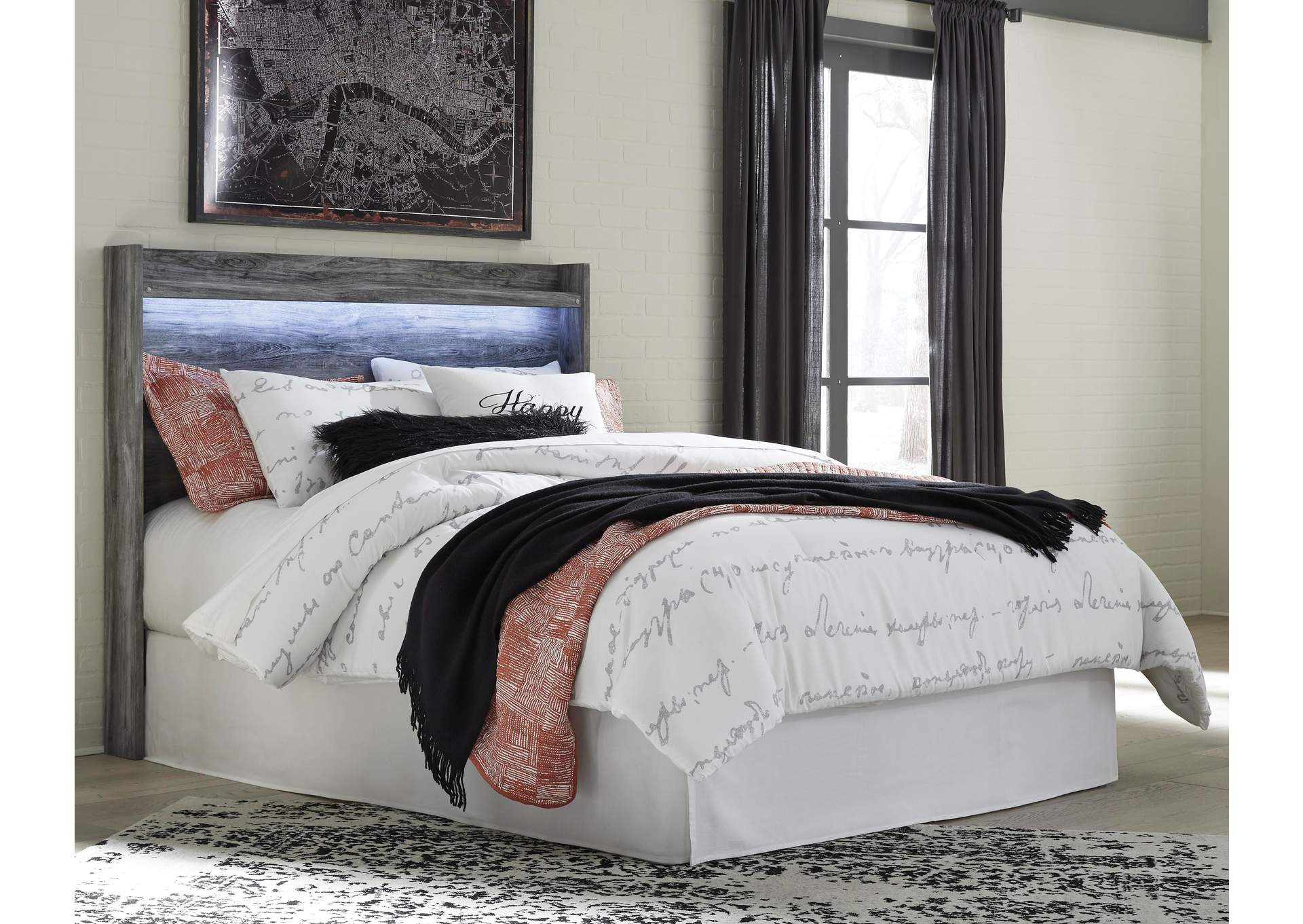 Baystorm Queen Panel Headboard Bed with Dresser room view