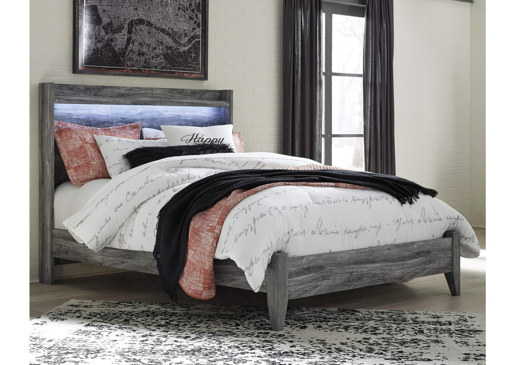 Baystorm Queen Panel Bed with Mirrored Dresser and Nightstand room view