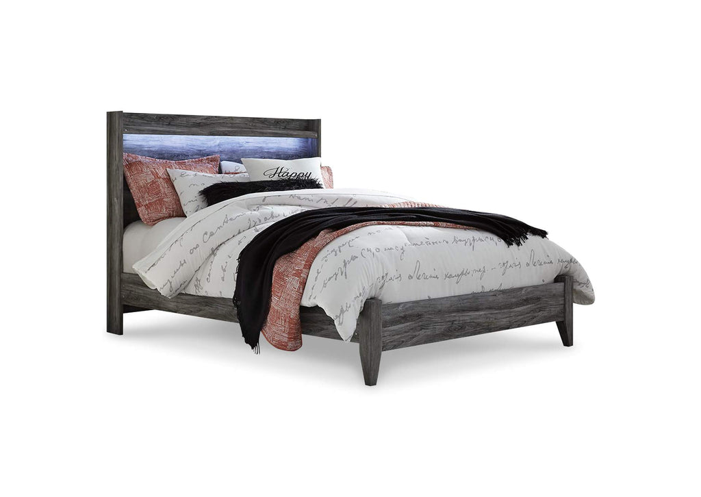 Baystorm Queen Panel Bed with Mirrored Dresser
