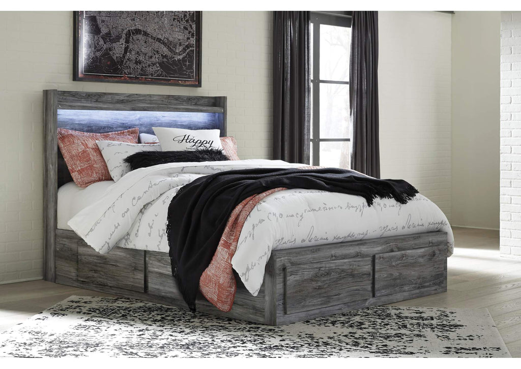 Baystorm Queen Panel Bed with 6 Storage Drawers with Dresser