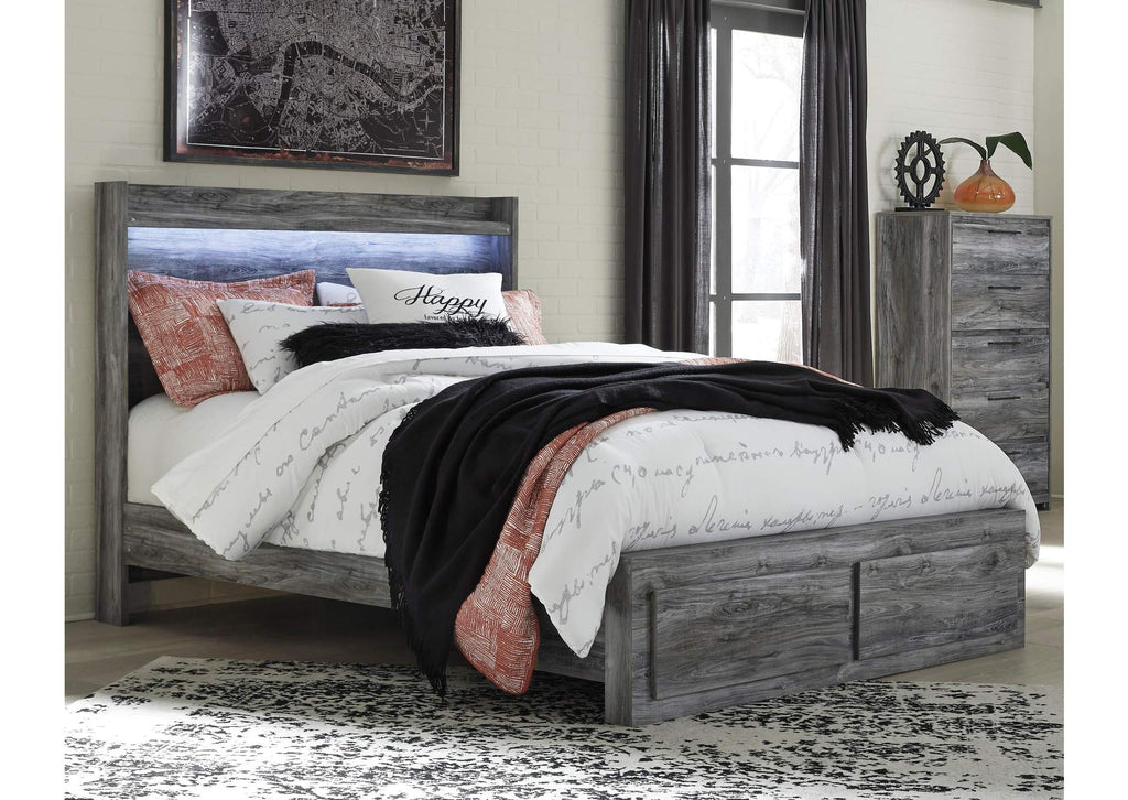 Baystorm Queen Panel Bed with 2 Storage Drawers and Chest room view