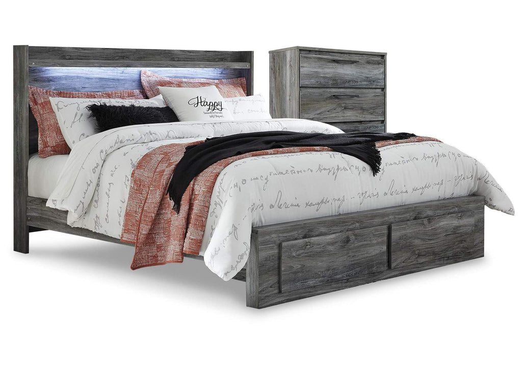 Baystorm King Panel Bed with 2 Storage Drawers and Chest