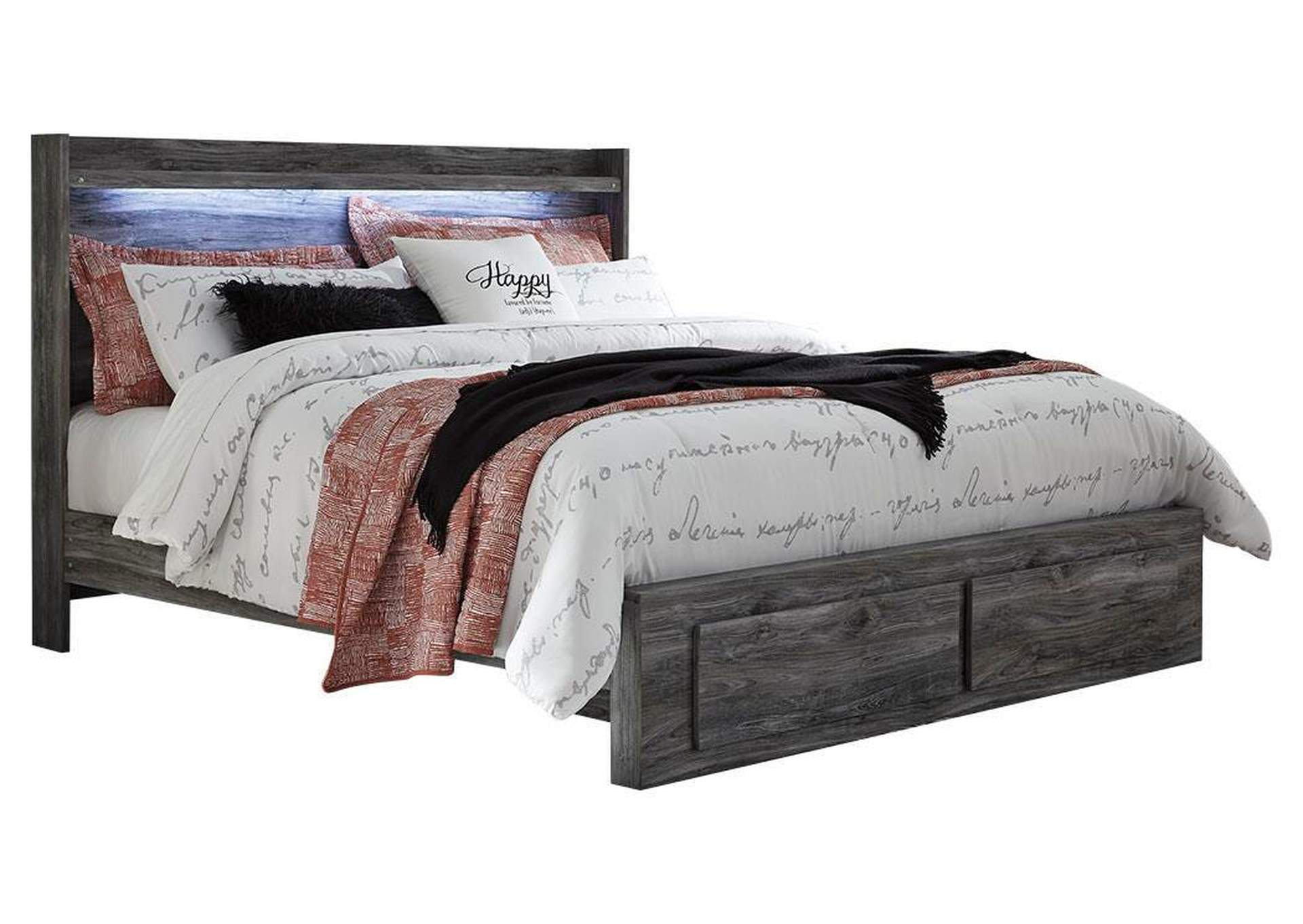 Baystorm King Panel Bed with 2 Storage Drawers and Dresser