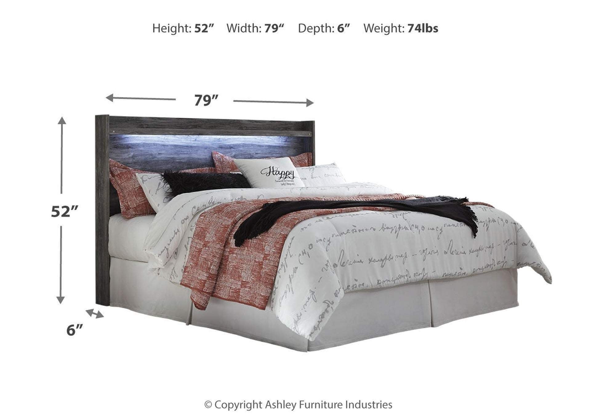 Baystorm King Panel Headboard Bed with Dresser dimensions