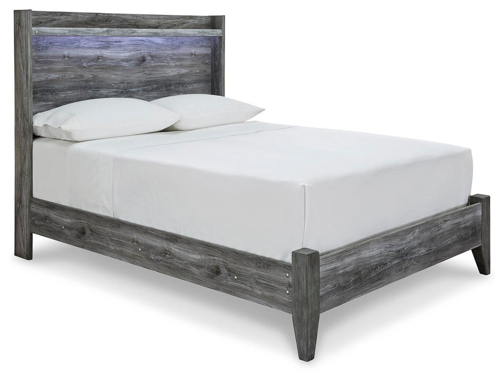 Baystorm Full Panel Bed in Gray, angle view