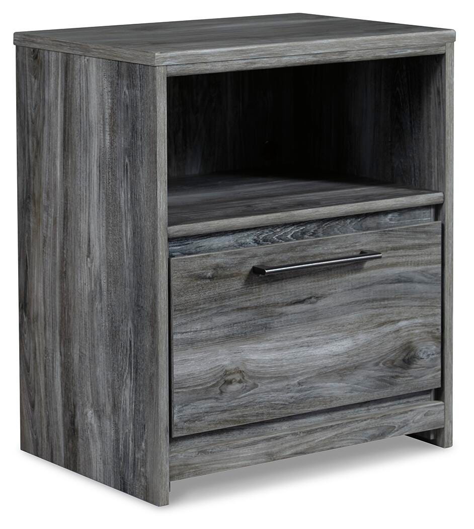 Baystorm Nightstand in Gray, angle view