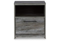 Baystorm King Panel Bed with 2 Storage Drawers with Mirrored Dresser, and Nightstand