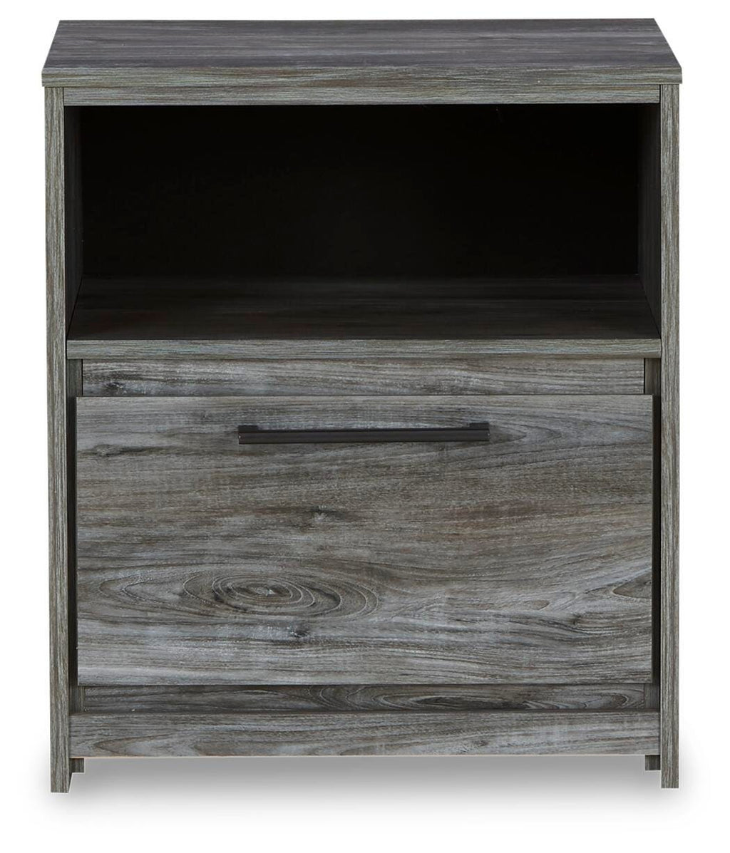 Baystorm Nightstand in Gray, front view