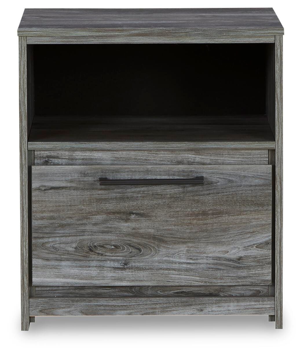 Baystorm Nightstand in Gray, front view