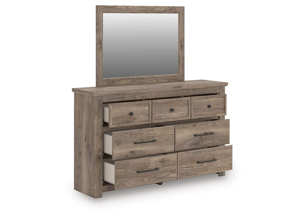 Rusticott Dresser and Mirror angled view