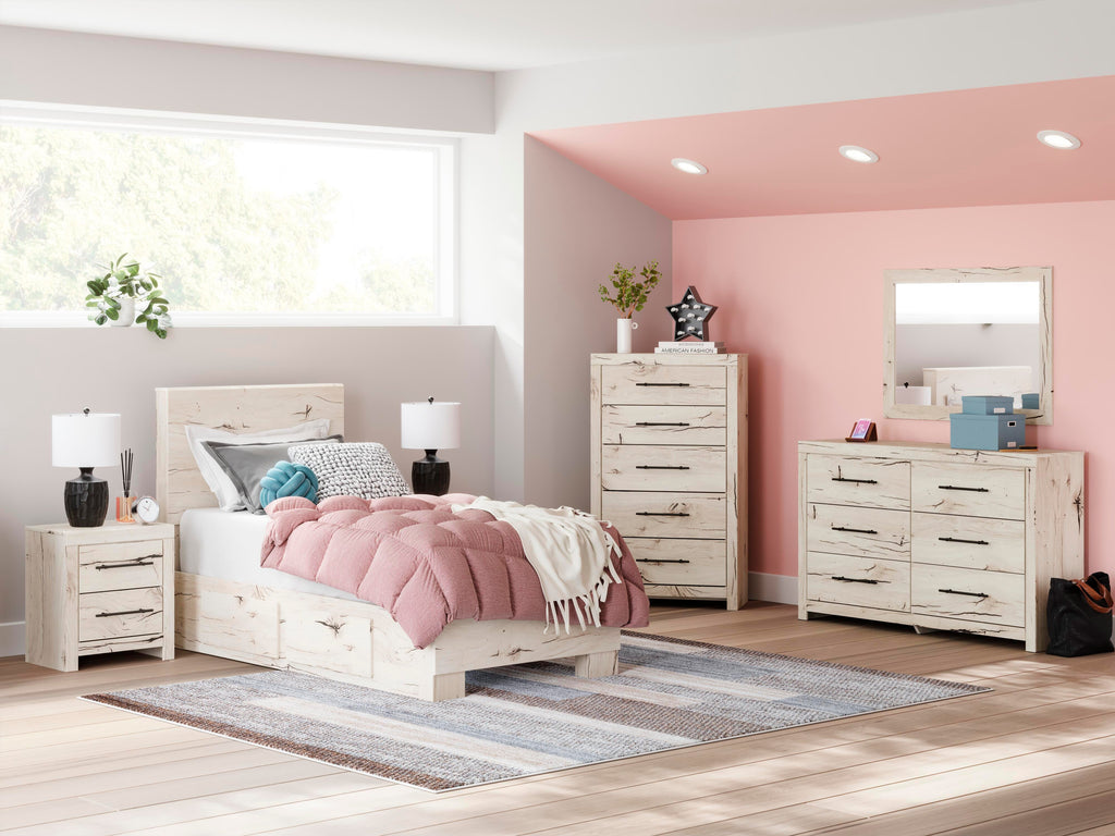 Lawroy Twin Panel Bed with Storage in Light Natural, alternate view 10
