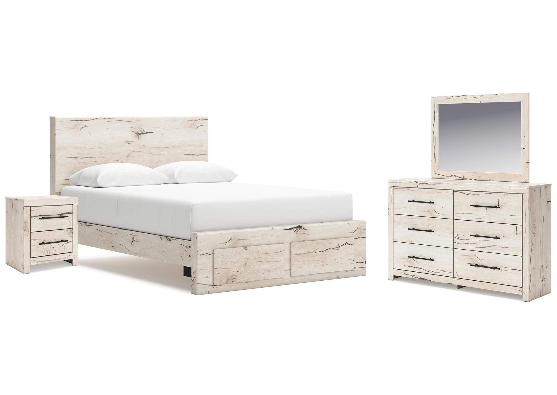 Lawroy Queen Storage Bed, Dresser, Mirror, Nightstand