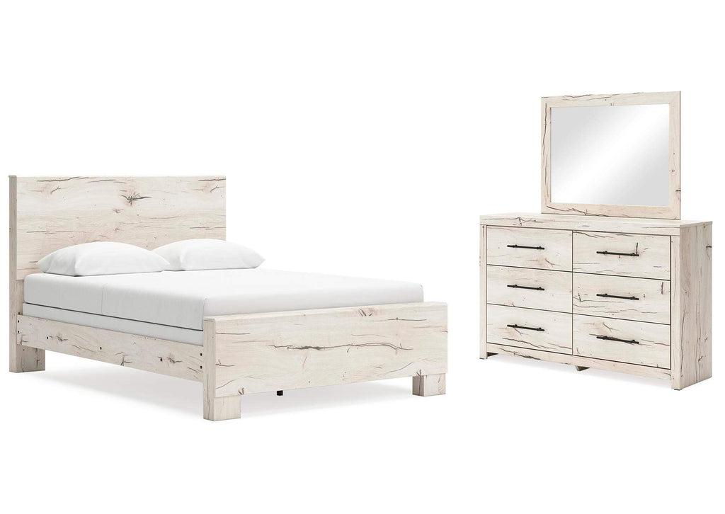 Lawroy Queen Panel Bed, Dresser and Mirror