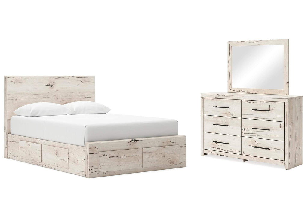 Lawroy Queen Panel Storage Bed, Dresser and Mirror