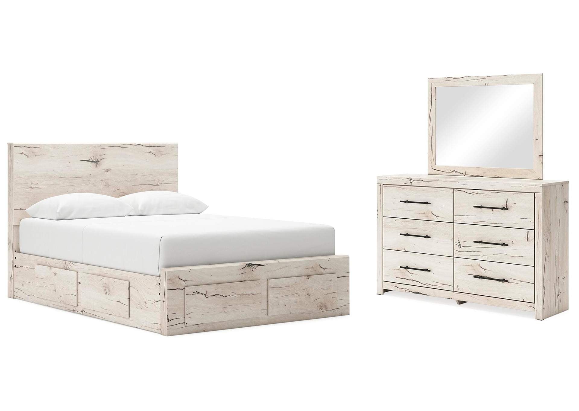 Lawroy Queen Panel Storage Bed, Dresser and Mirror