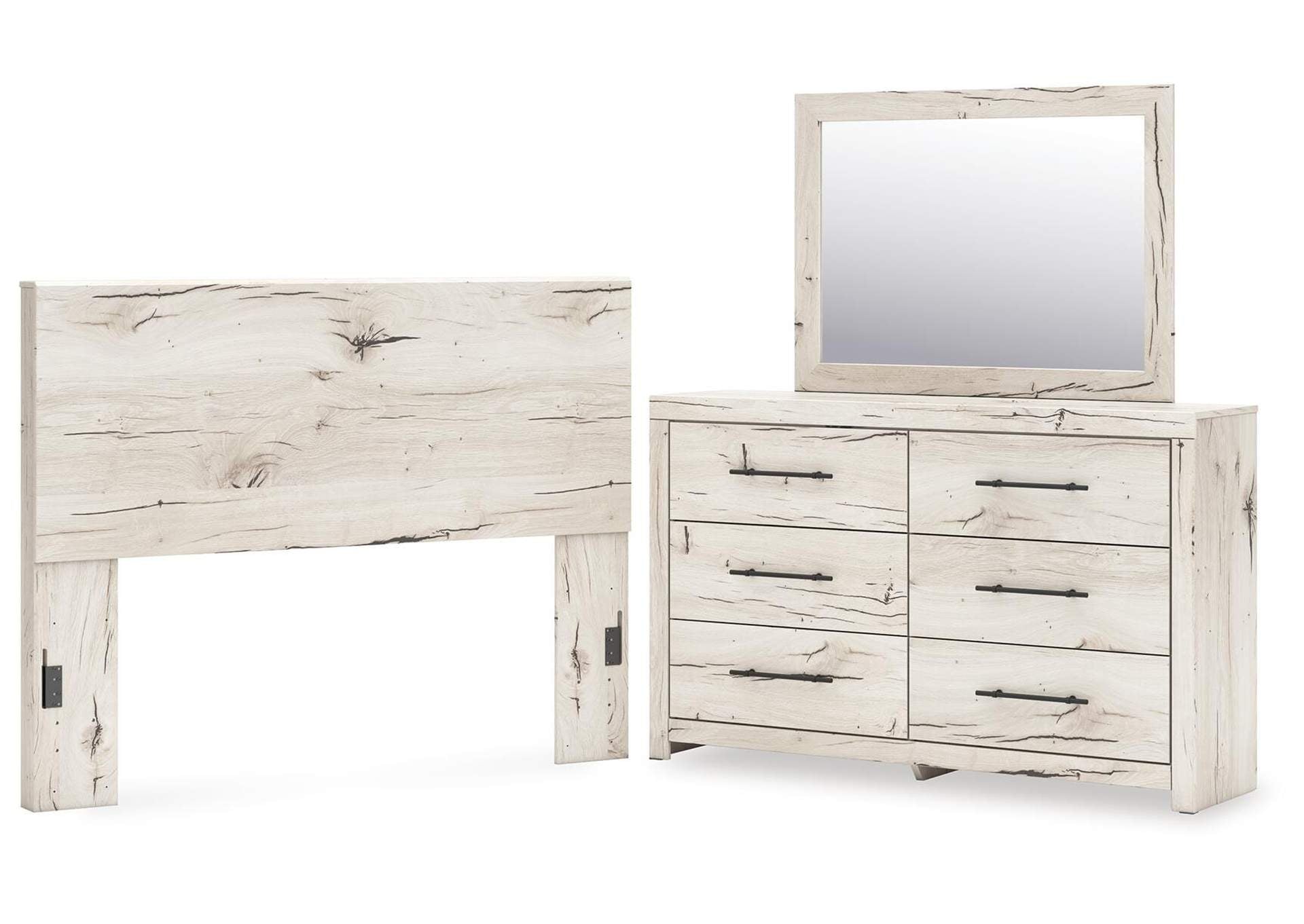 Lawroy Queen Panel Headboard with Mirrored Dresser
