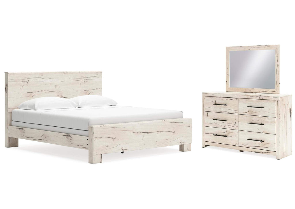 Lawroy King Panel Bed, Dresser and Mirror