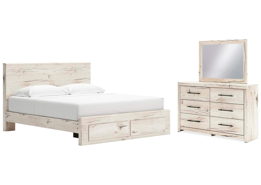 Lawroy King Panel Storage Bed, Dresser and Mirror