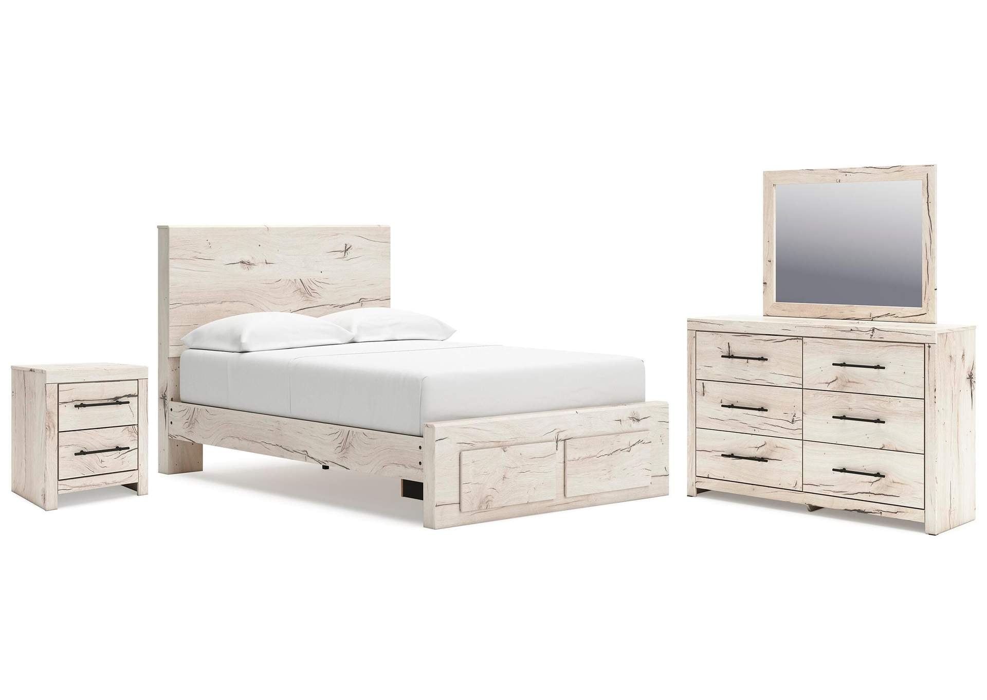 Lawroy Full Panel Storage Bed, Dresser, Mirror and Nightstand