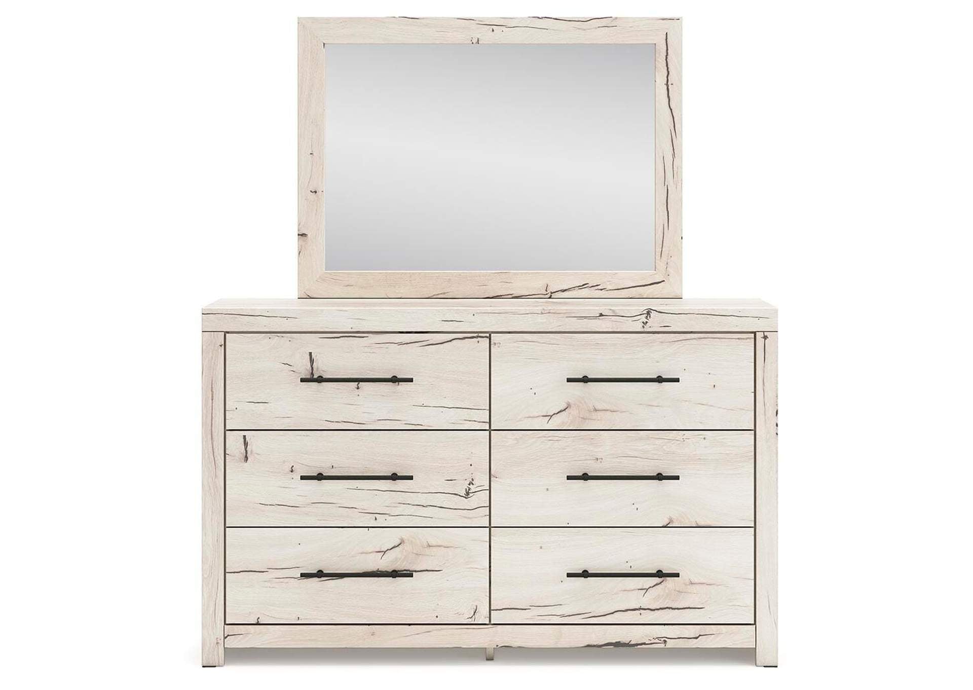 Lawroy King Panel Storage Bed, Dresser, Mirror and Nightstand front view