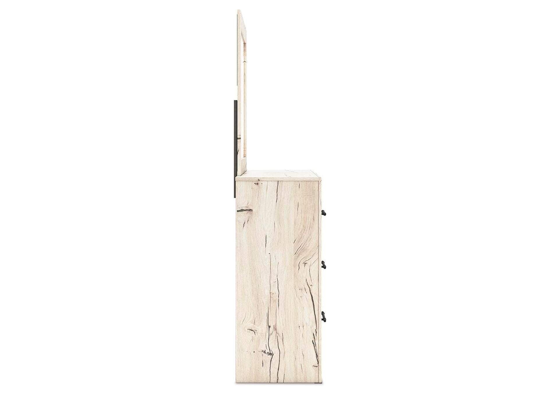 Lawroy King Panel Storage Bed with Mirrored Dresser and Chest side view