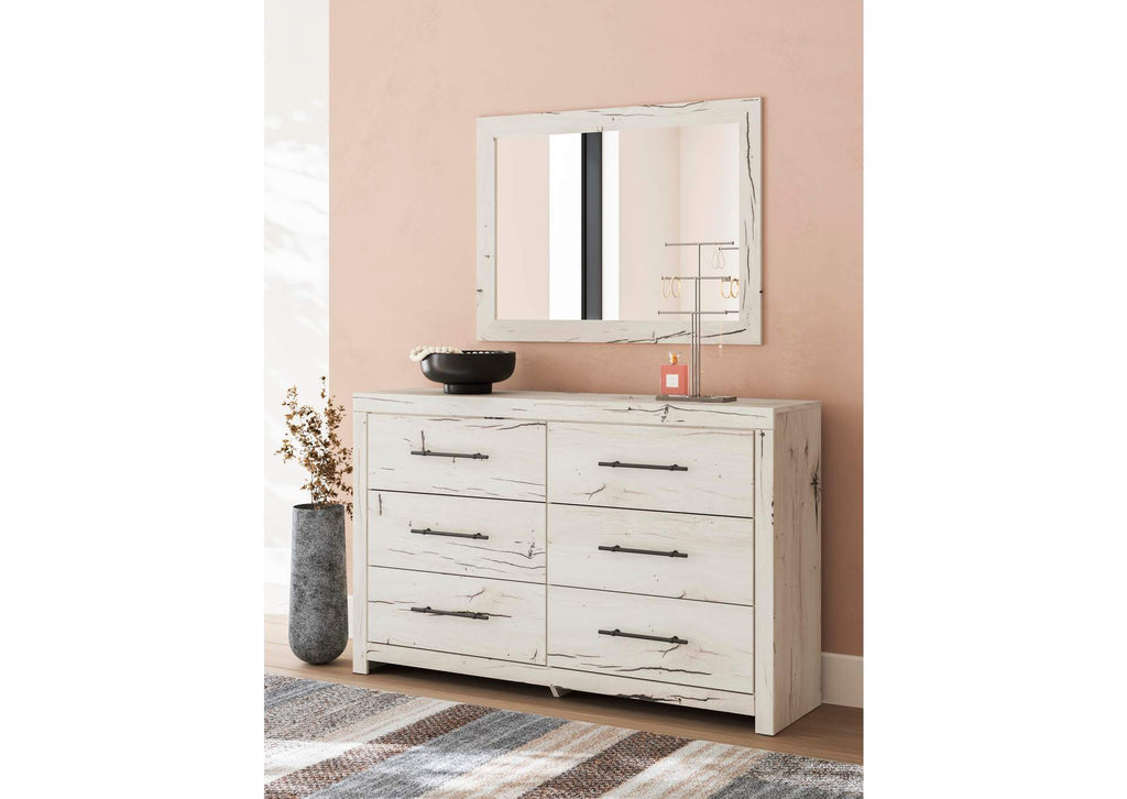 Lawroy Queen Panel Headboard with Mirrored Dresser and Nightstand