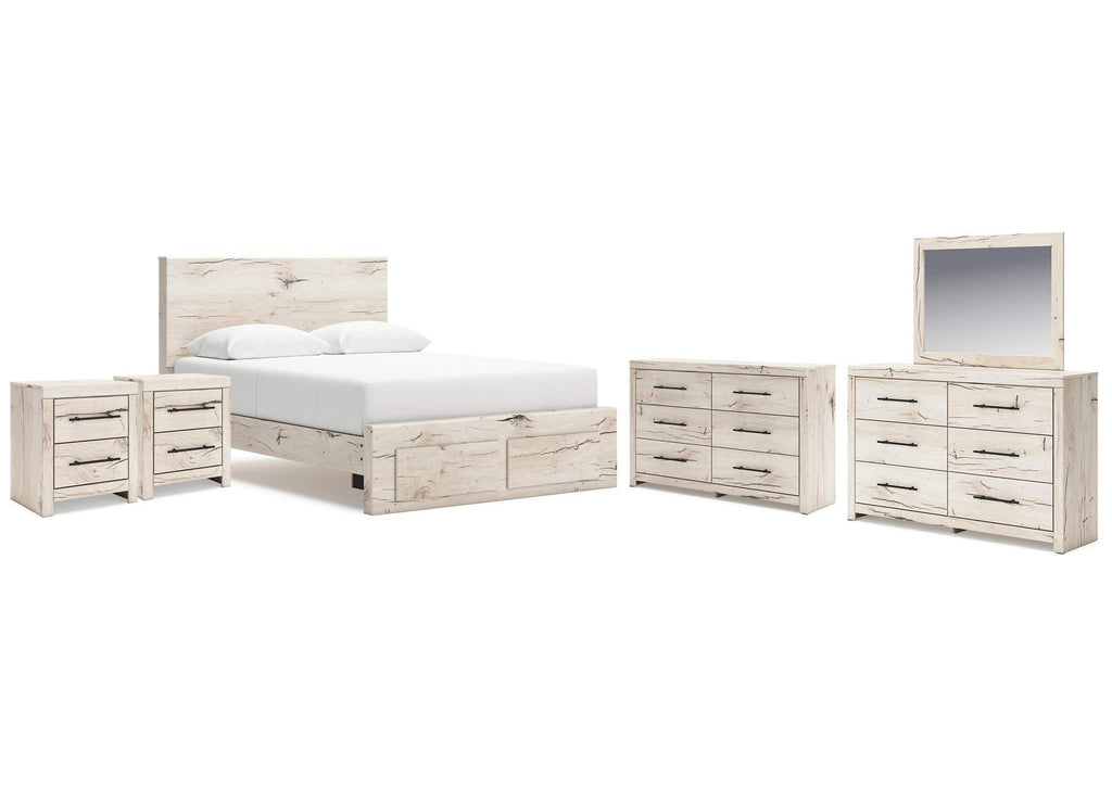Lawroy Queen Storage Bed, 2 Dressers, Mirror and 2 Nightstands