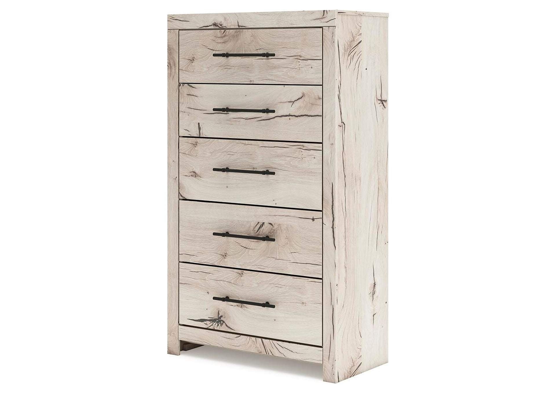 Lawroy Queen Panel Bed with Mirrored Dresser and Chest angled view