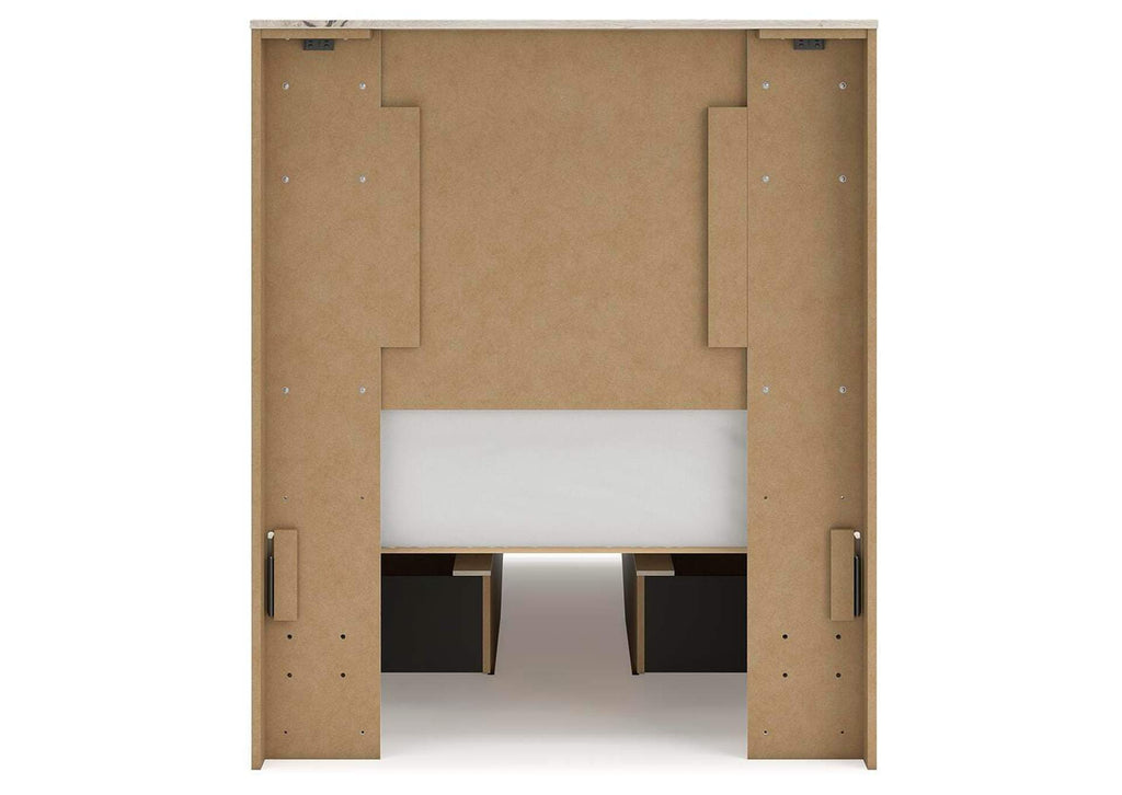 Lawroy Twin Panel Bed with Storage, Dresser and Mirror