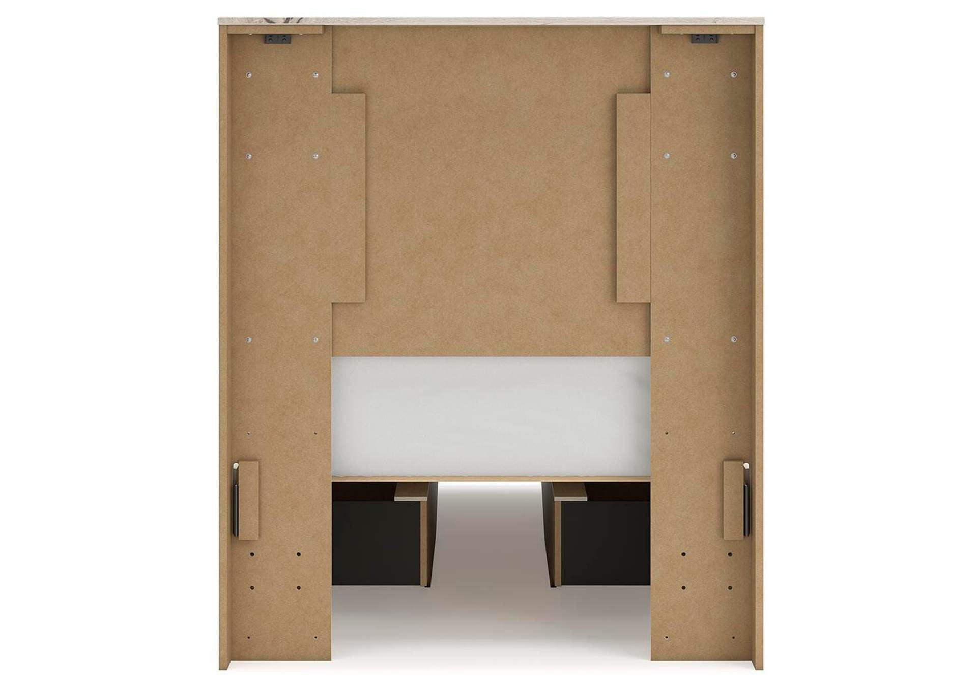 Lawroy Twin Panel Bed with Storage, Dresser and Mirror